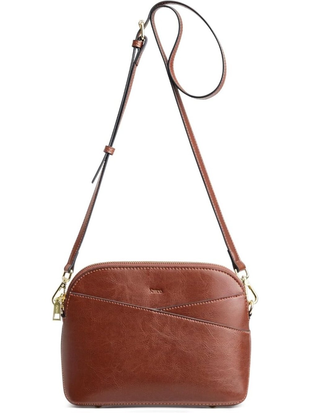 Women's Genuine Leather Dark Brown Small Adjustable Strap Fashion Shoulder Bag